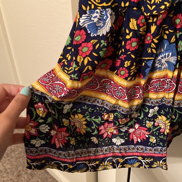 Cupshe Floral Boho Wrap Dress Swim Cover Up Black - Picture 3 of 3